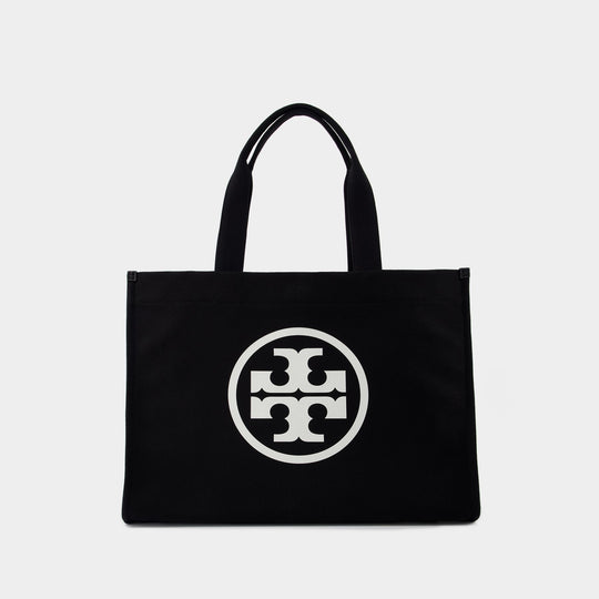 Tory Burch Ella黑色棉质购物袋