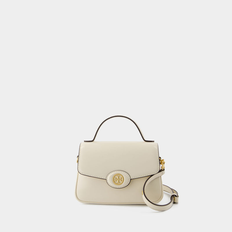 Tory Burch Robinson 奶油色皮质小号手提包