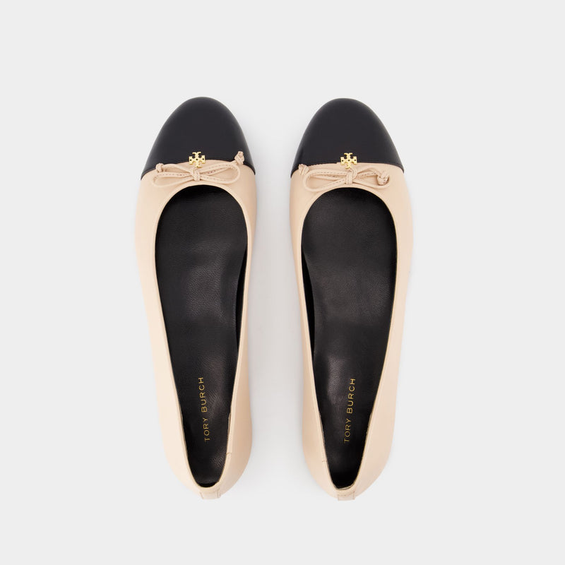 Cap Toe Ballerinas - Tory Burch - Leather - Pink