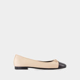 Cap Toe Ballerinas - Tory Burch - Leather - Pink