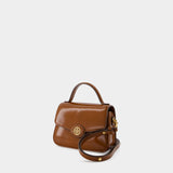 Tory Burch Robinson 棕色皮质小号手提包