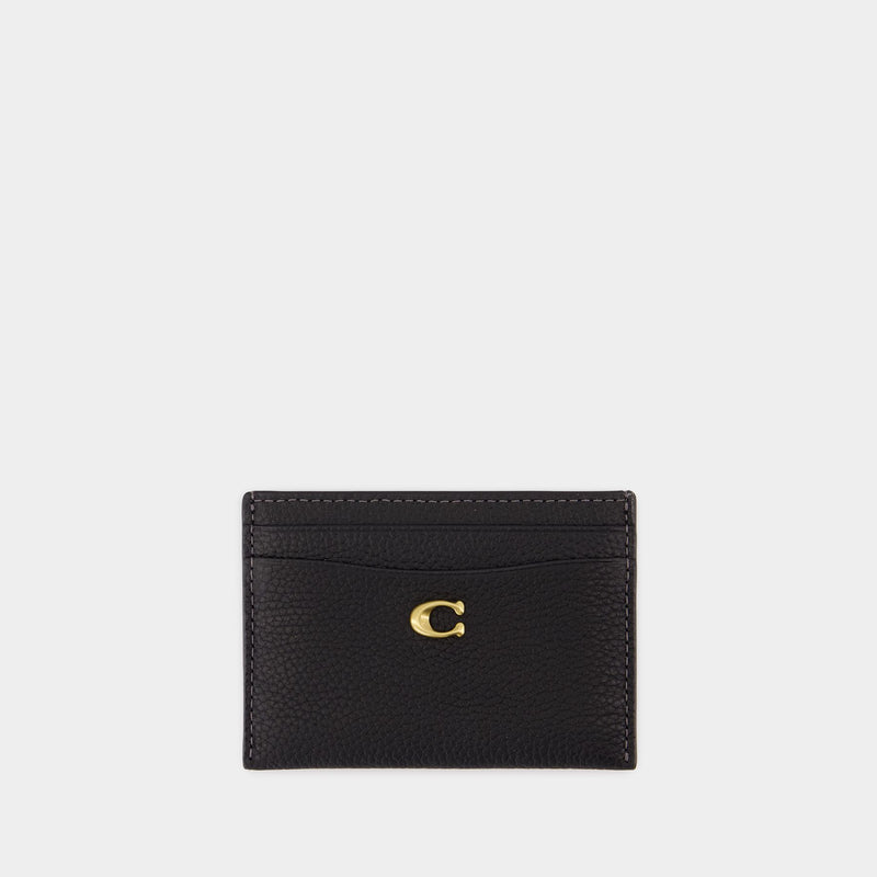 Essential Card Holder - Coach - Leather - Black