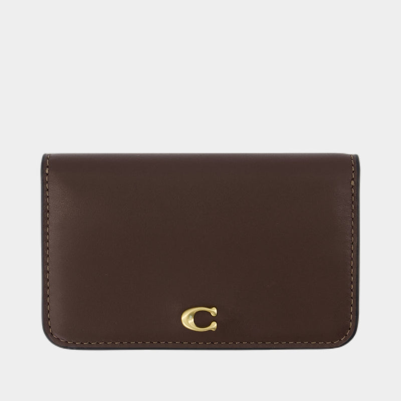 Essential Slim Card Holder - Coach - Leather - Brown