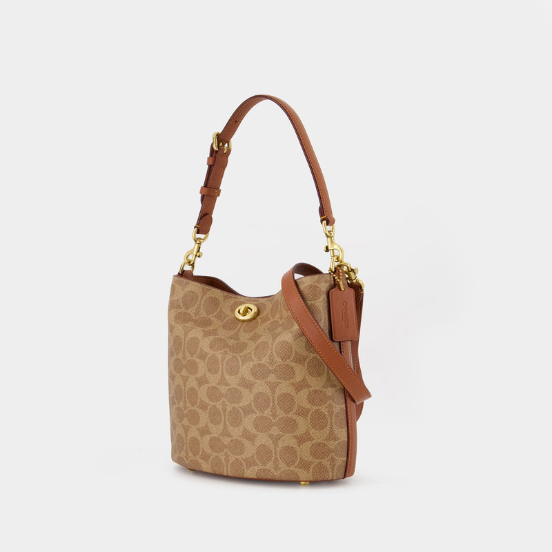 Willow Soft Bucket Bag 19 - Coach - Canvas - Brown