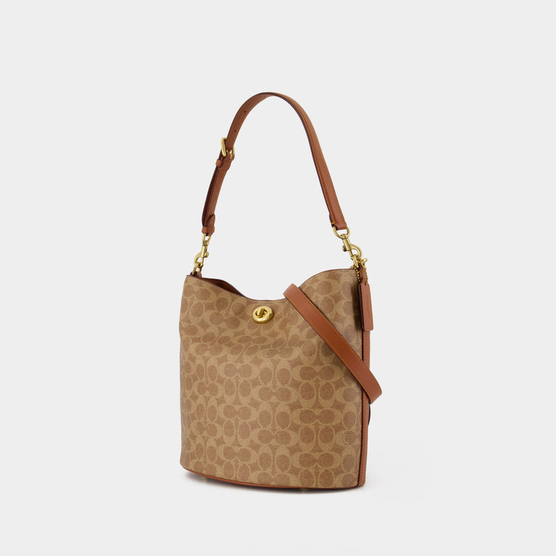 Willow Soft Bucket Bag - Coach - Canvas - Brown