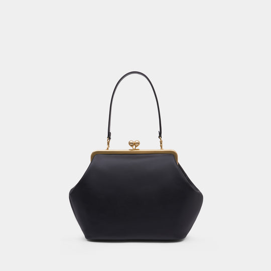 Large Kisslock Pouch - Coach - Leather - Black