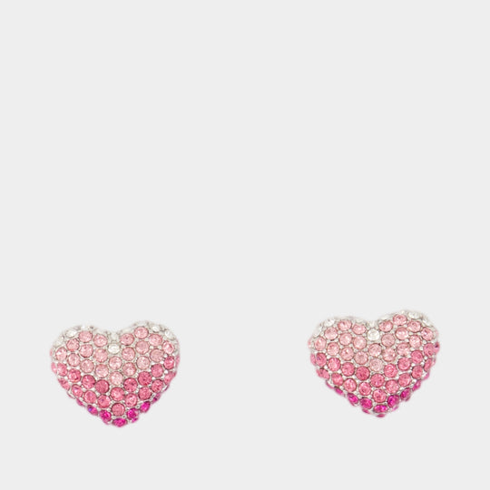 Balloon Heart Pave Earrings - Marc Jacobs - Metal - Pink