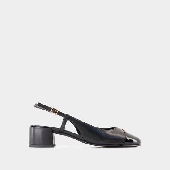 Cap Toe Sandals - Tory Burch - Leather - Black