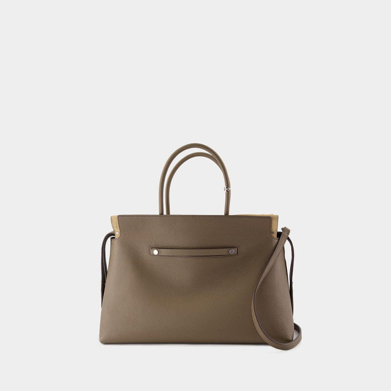 Mercer Large Satchel 卡其色小牛皮手提包单肩包