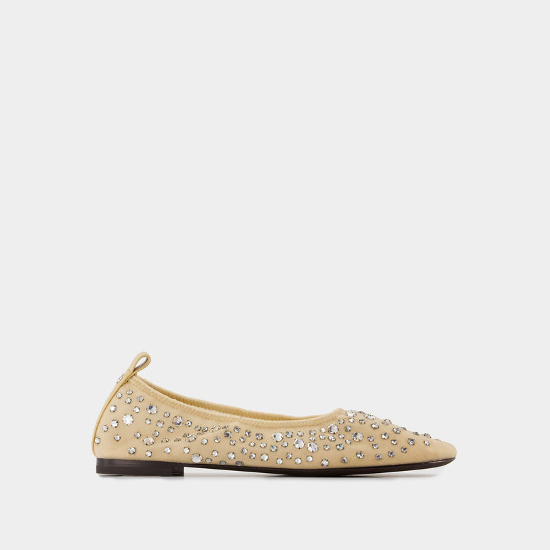 Crystal Ballerinas - Tory Burch - Nylon - Beige