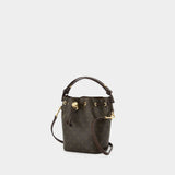 T-Monogram Mini Bag - Tory Burch - Cotton - Brown