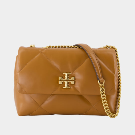 Kira Diamond Small Convertible Shoulder Bag - Tory Burch - Leather - Brown