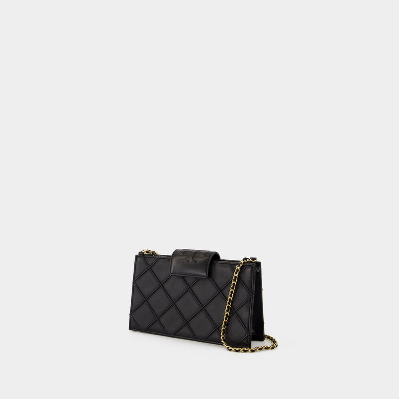 Fleming Mini Wallet On Chain - Tory Burch - Leather - Black