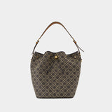 T-Monogram Oversized Shoulder Bag - Tory Burch - Cotton - Blue