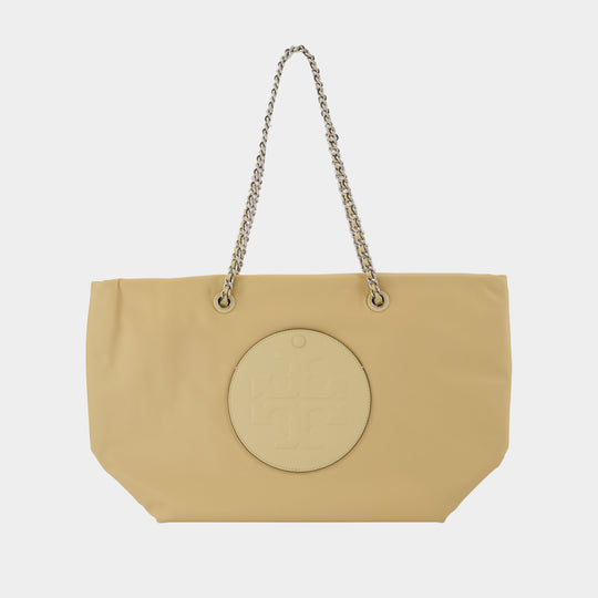 Ella Chain Zip Shopper Bag - Tory Burch - Synthetic - Beige