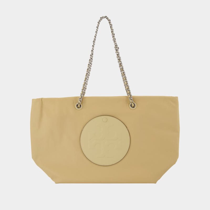 Ella Chain Zip Shopper Bag - Tory Burch - Synthetic - Beige