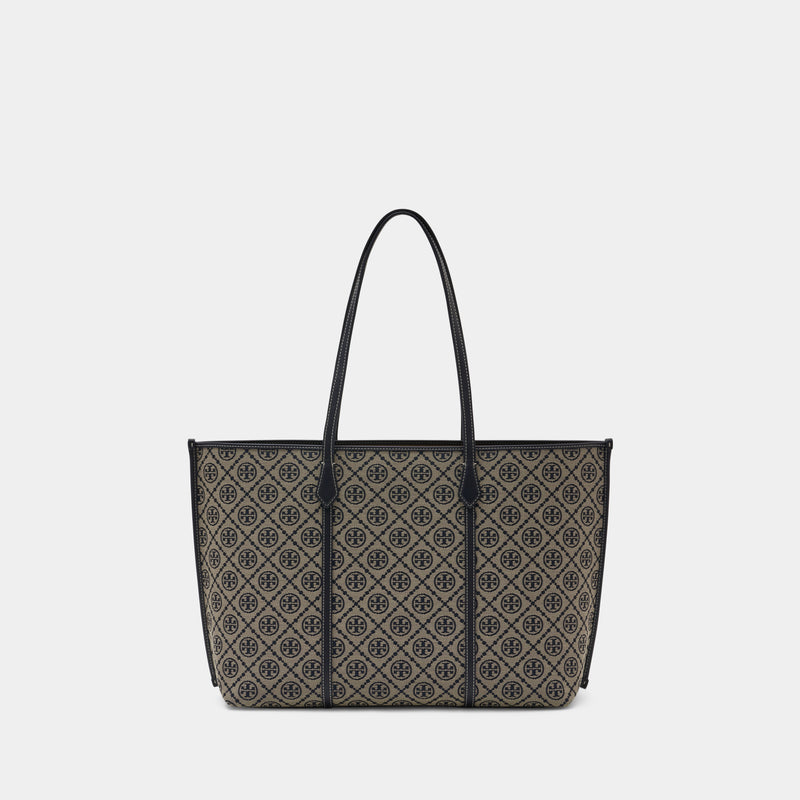 Perry T-Monogram Shopper Bag - Tory Burch - Cotton - Blue