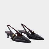 Double T Buckle Pumps - Tory Burch - Leather - Black