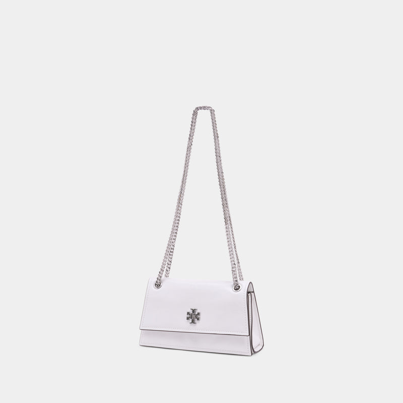 Kira Turnlock Mini Shoulder Bag - Tory Burch - Leather - White