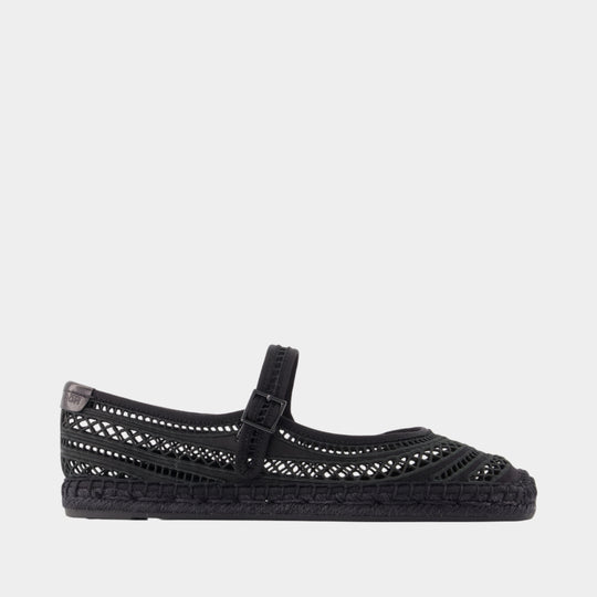 Open Weave Espadrilles - Tory Burch - Viscose - Black