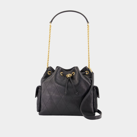 Charlie Shoulder Bag - Tory Burch - Leather - Black