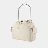 Charlie Large Shoulder Bag - Tory Burch - Leather - Beige