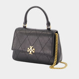 Charlie Top Handle Wallet On Chain - Tory Burch - Leather - Black