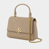 Wallet On Chain Charlie Top Handle - Tory Burch - Leather - Beige