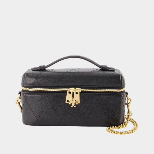 Charlie East West Vanity Case - Tory Burch - Leather - Black