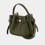Romy Mini Bucket Shoulder Bag - Tory Burch - Leather - Khaki