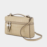 Romy Slim Top Handle Purse - Tory Burch - Leather - Beige