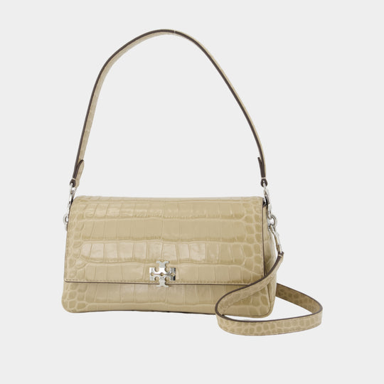 Charlie Small Shoulder Bag - Tory Burch - Leather - Beige