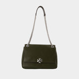 Charlie Shoulder Bag - Tory Burch - Leather - Khaki