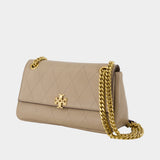 Charlie Small Shoulder Bag - Tory Burch - Leather - Beige