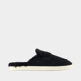 Ballet Sport Mules - Tory Burch - Shearling - Black