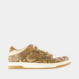 Printed Python Skel Top Low Sneakers - Amiri - Leather - Brown