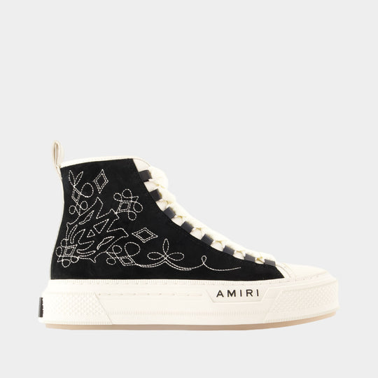 Western Ma Court Hi Sneakers - Amiri - Leather - Black