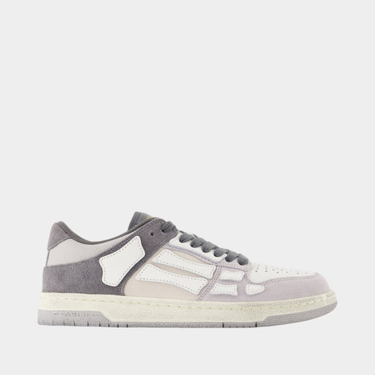 Distressed Skel Top Low Sneakers - Amiri - Leather - Grey