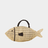 Cleo Fish Bag - Staud - Raffia - Ivory