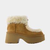 Esmee Lace Up Ankle Boots - UGG - Leather - Brown