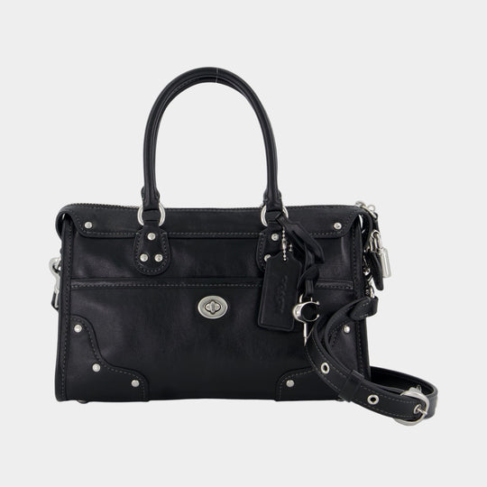Rhyder Satchel 24 Glazed Purse - Coach - Leather - Black