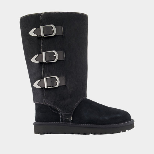 W Classic Tall Western Ankle Boots - UGG - Leather - Black