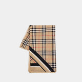 Medium Check Scarf - Burberry - Silk - Beige