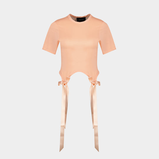 Bow Tail Easy T-Shirt - Simone Rocha - Lyocell - Orange