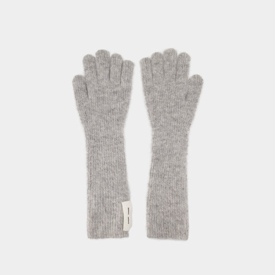 Sarue Long 16165 Gloves - SAMSØE SAMSØE - Wool - Grey