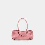Le City East West Shoulder Bag - Balenciaga - Leather - Pink