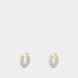 Rhinestone Hoop Earrings - Simone Rocha - Metal - Silver