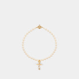 One Row Pearl Drop Necklace - Vivienne Westwood - Metal - Gold