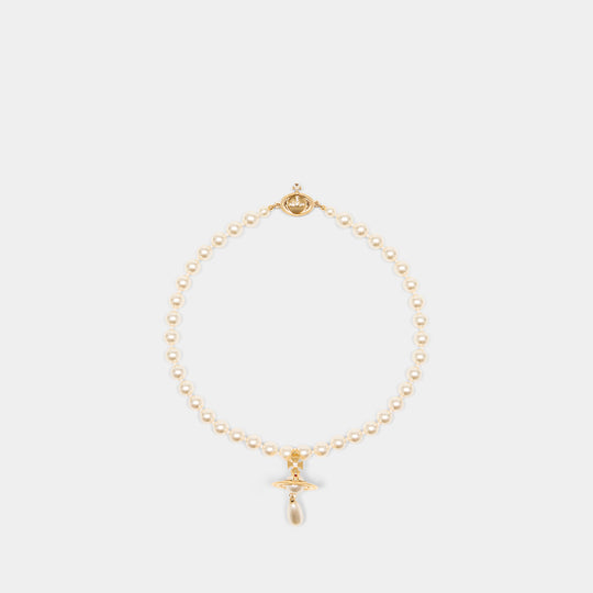 One Row Pearl Drop Necklace - Vivienne Westwood - Metal - Gold