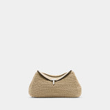 Mini T-Lock Clutch - TOTEME - Leather - Beige